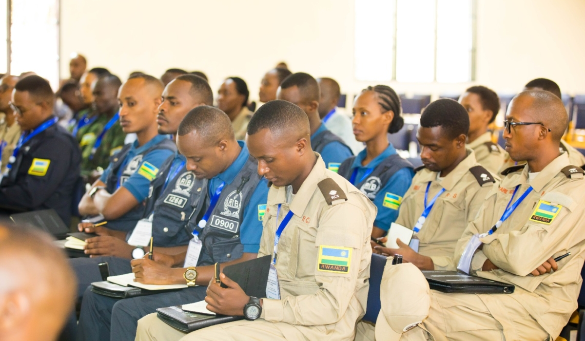 Participants at  the launch of the 2024 Africa Amnesty Month project at the Police Training School, Gishari, on September 23. Courtesy