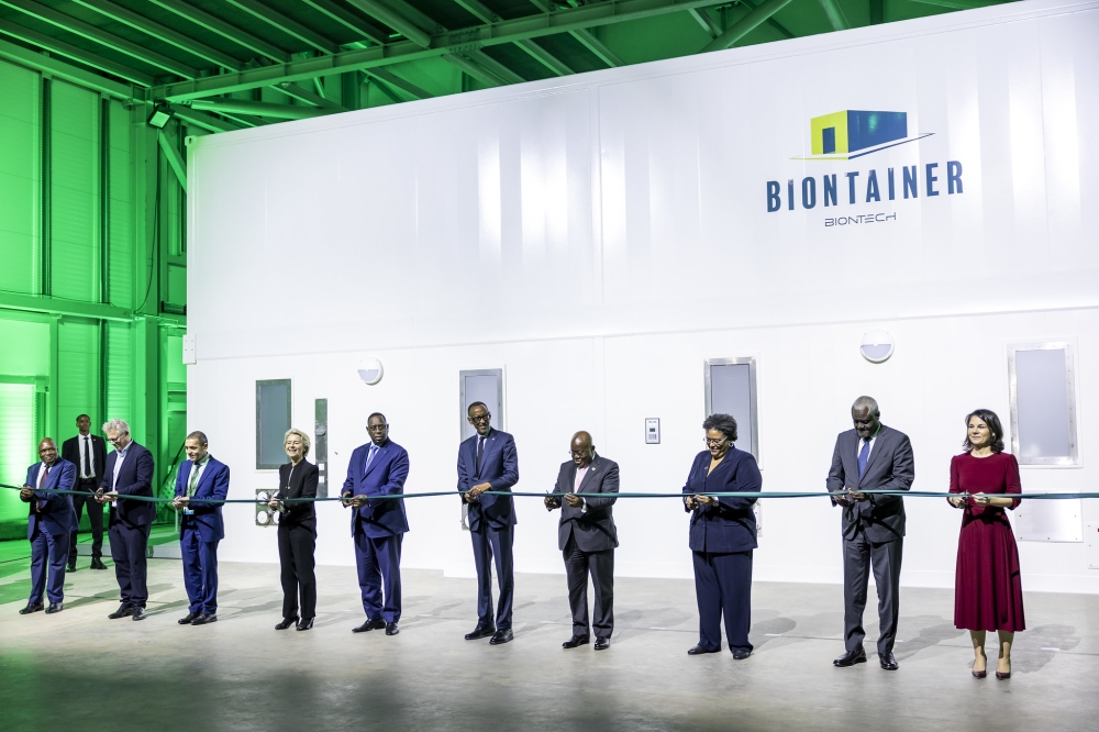 President Paul Kagame and other dignitaries officially inaugurate BioNTech commercial facility in Kigali on December 18, 2023. Photo by Dan Gatsinzi