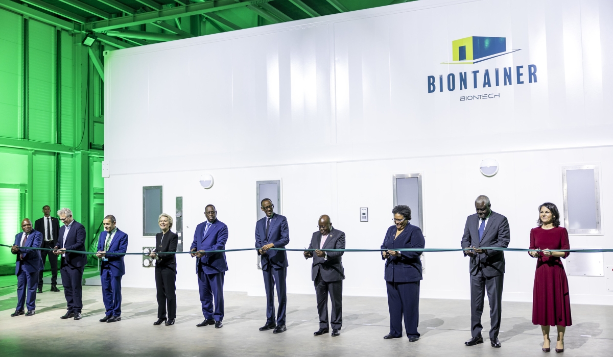 President Paul Kagame and other dignitaries officially inaugurate BioNTech commercial facility in Kigali on December 18, 2023. Photo by Dan Gatsinzi