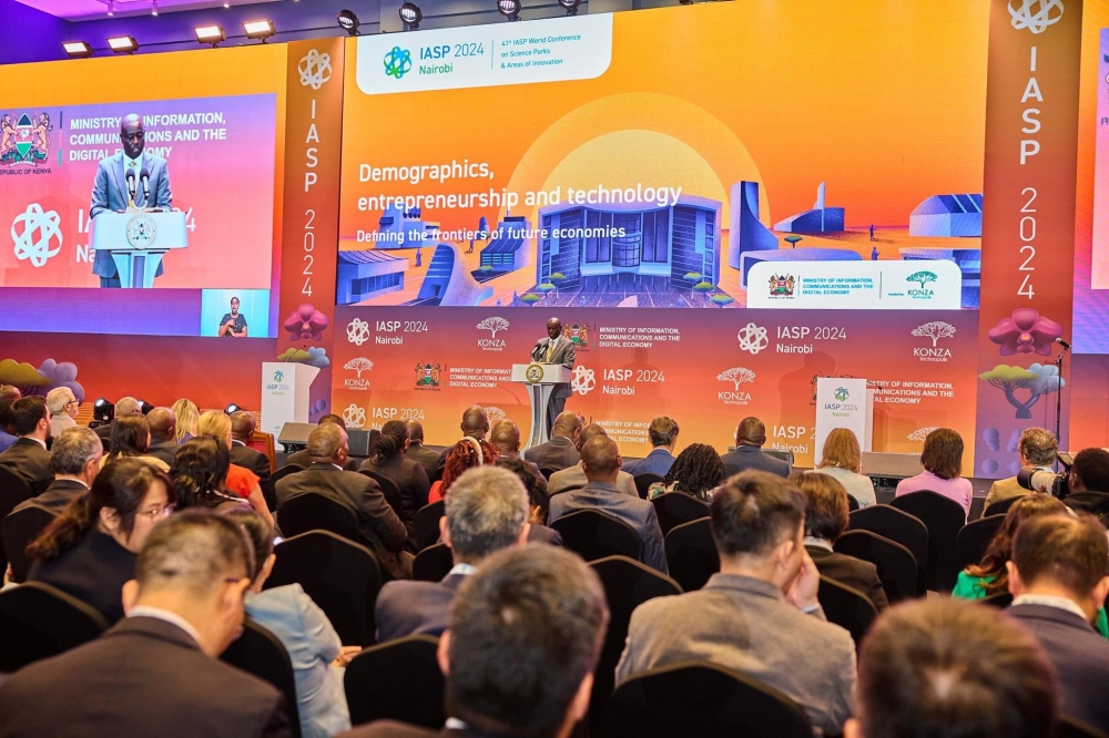 Kenyan Deputy President Rigathi Gachagua addresses the 41st edition of the International Association of Science Parks and Areas of Innovation (IASP) World Conference on Wednesday, September 25. COURTESY