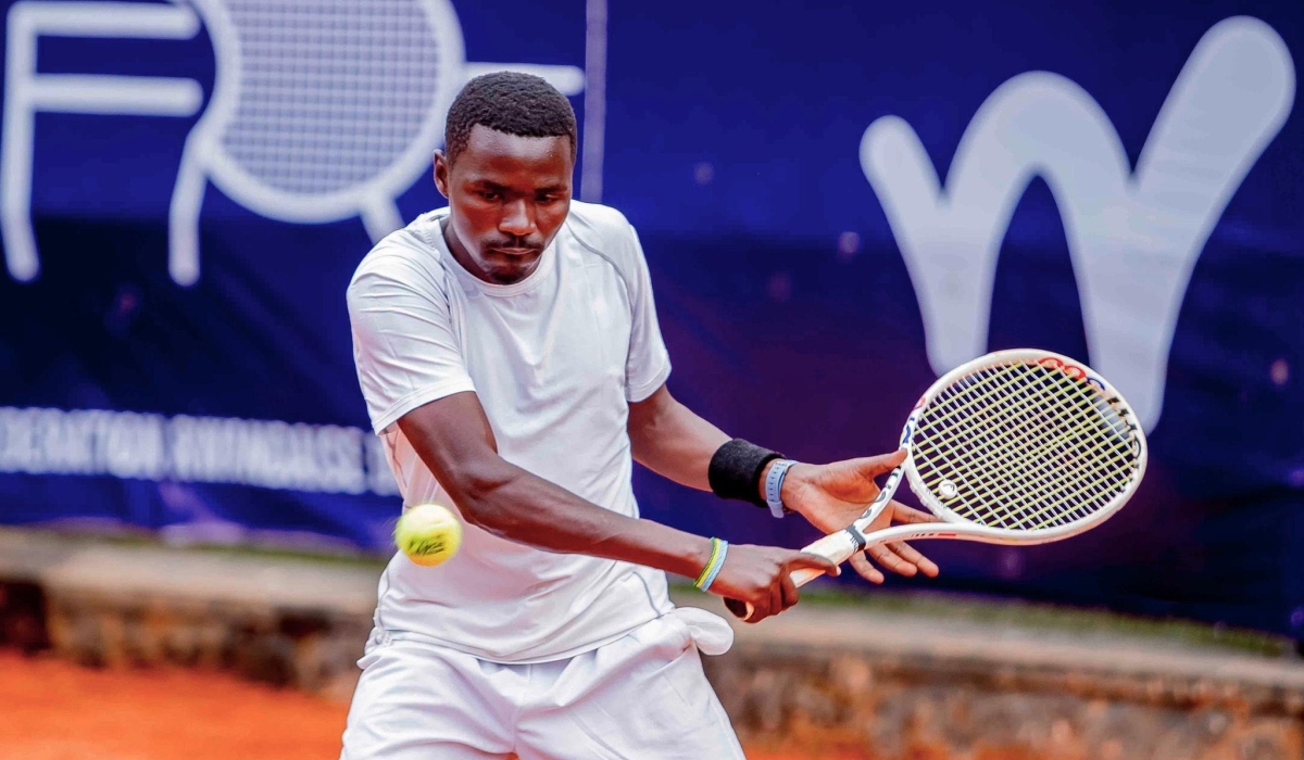 Etienne Niyigena tried hard against American Preston Brown but lost 5-7, 2-6 in Round 32.