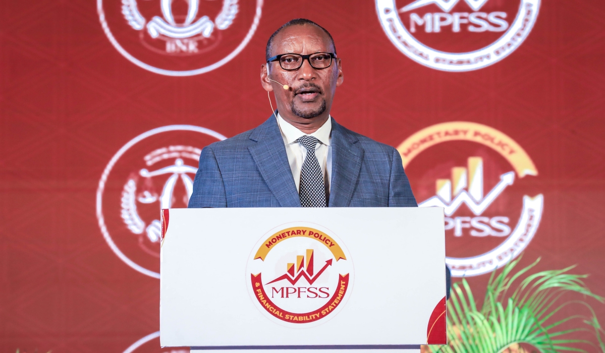 John Rwangombwa, Governor of the central bank presents the Monetary Policy and Financial Stability Statement  on Wednesday, September 25. Photo by Craish Bahizi