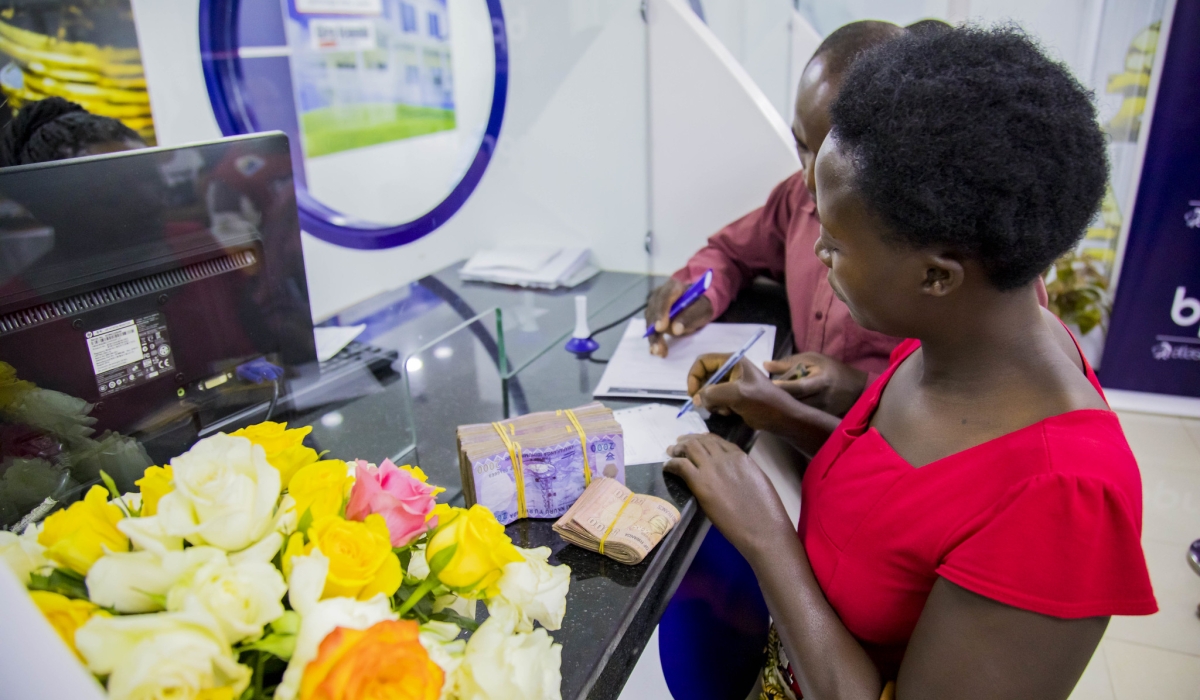 Clients at BPR Rwanda Nyabugogo branch. The National Bank of Rwanda (BNR) said that the banking sector should play a leading role to further drive financial inclusion. File