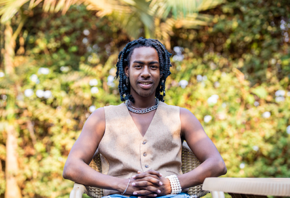 Afro-pop sensation Alik Bulan, born Manoa Ishimwe during the interview with The New Times in Kigali. Photos by Dan Gatsinzi