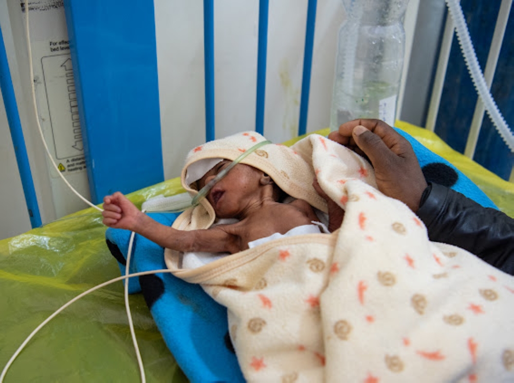 Mother Fatuma Musa (27 years old) and her 14-day daughter, Rahemet Ahmed, at Dessie Referral Hospital.