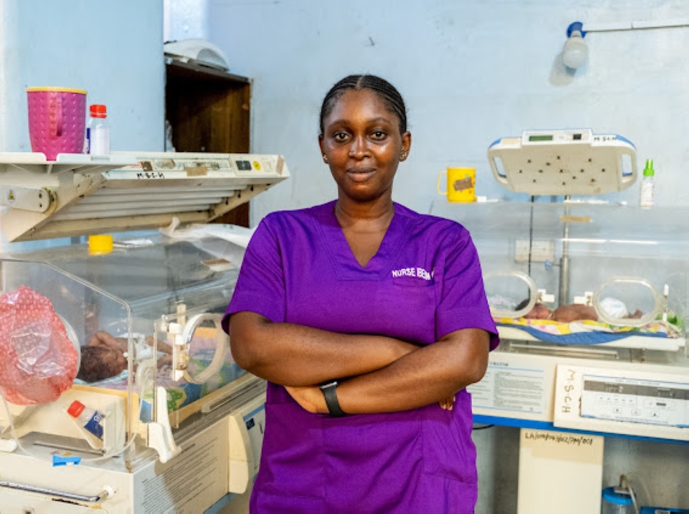 A portrait of Nurse Ibezim Chidozie at the Massey Children's Hospital, Lagos on the 26th January, 2024.