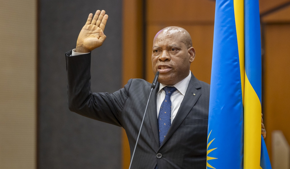 Former Senate President François-Xavier Kalinda was on Thursday, September 26, re-elected to the post with 25 votes, out of 26. Photos by Olivier Mugwiza