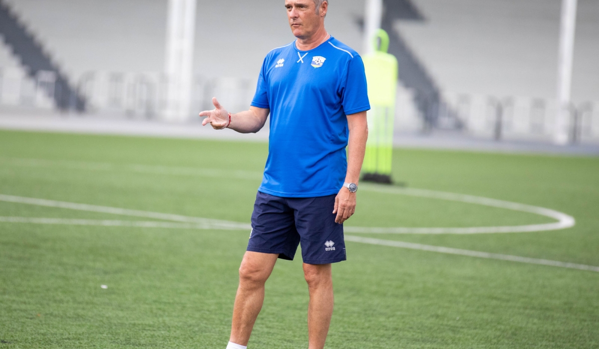 National football team head coach, Frank Spittler, during the training at Pele Stadium on   September 27 Photo by Craish Bahizi