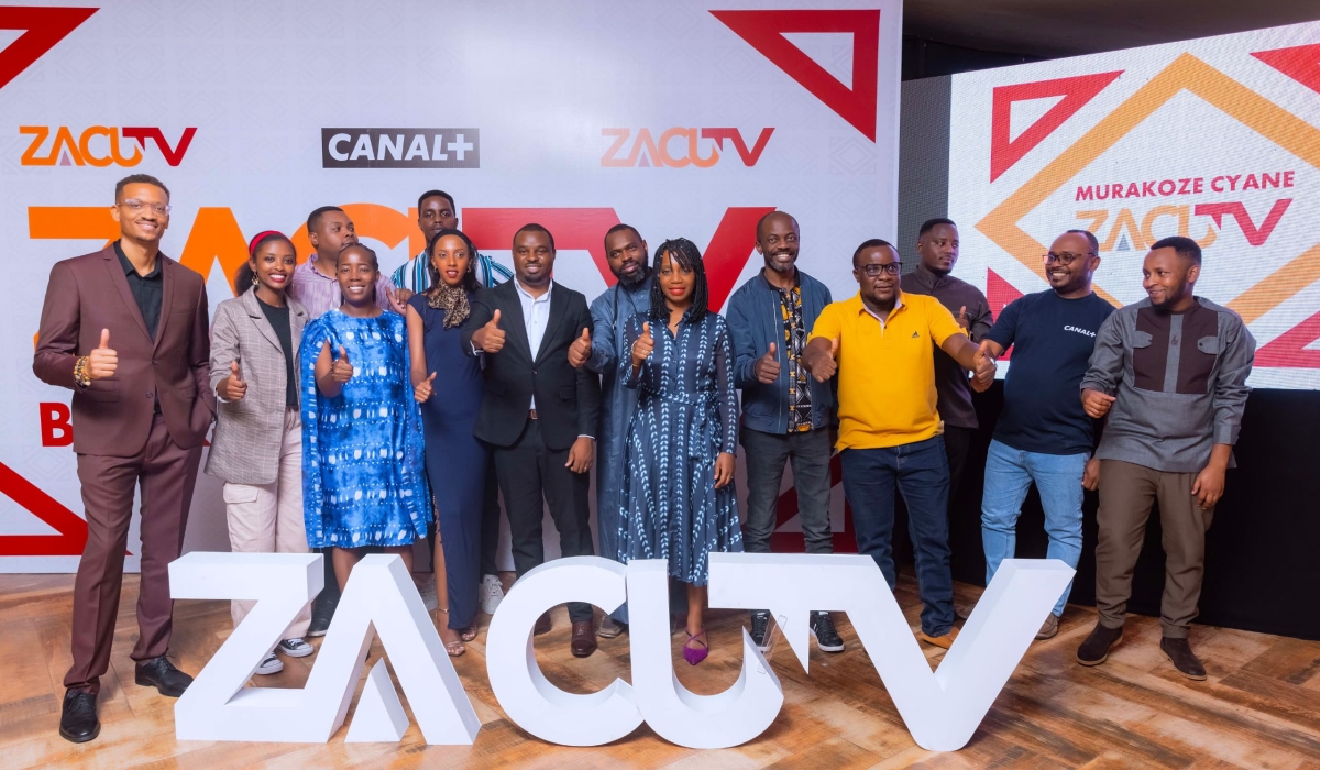 CANAL+ Rwanda officials and filmmakers and journalists pose for a group photo at the press conference on Friday, September 27. Courtesy