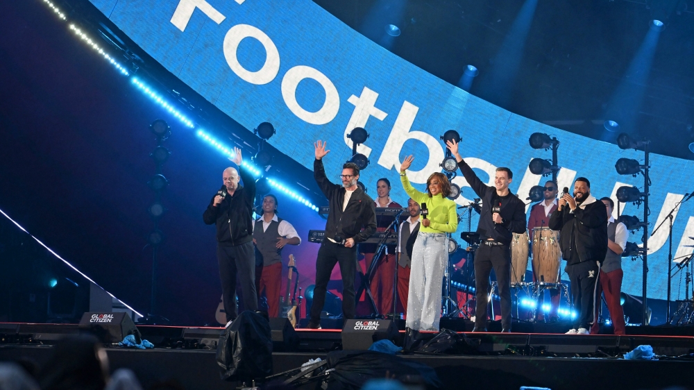 FIFA President Infantino (L) at Global Citizen Festival in Central Park, New York. Internet