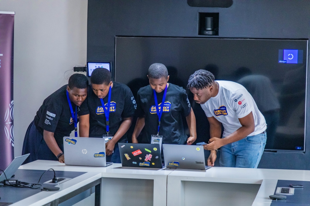 Participants during  the first AI Connect Hackathon  organized by  Irembo in partnership with the Centre for the Fourth Industrial Revolution (C4IR). All photos by Craish Bahizi