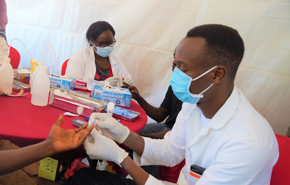 Residents undergo a  screening exercise for Non-Communicable Diseases in Kigali.  Photo by Craish Bahizi