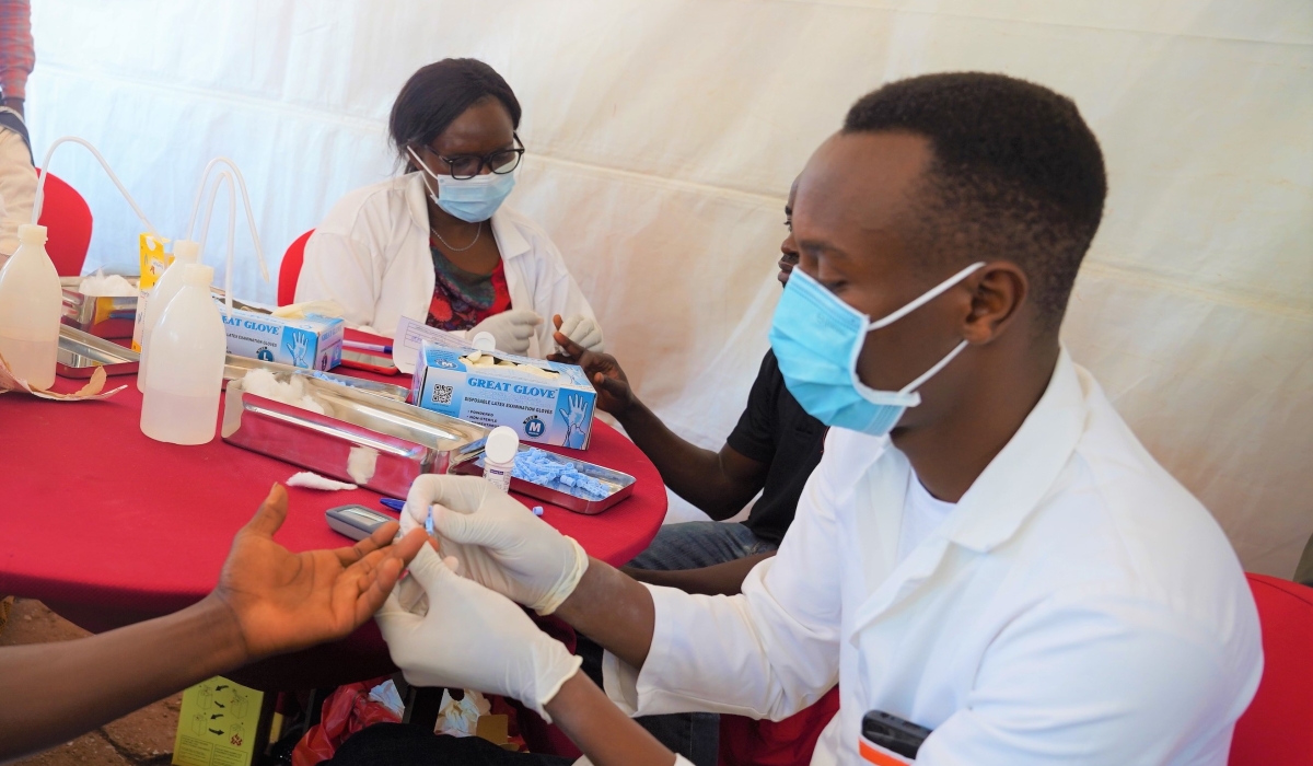 Residents undergo a  screening exercise for Non-Communicable Diseases in Kigali.  Photo by Craish Bahizi