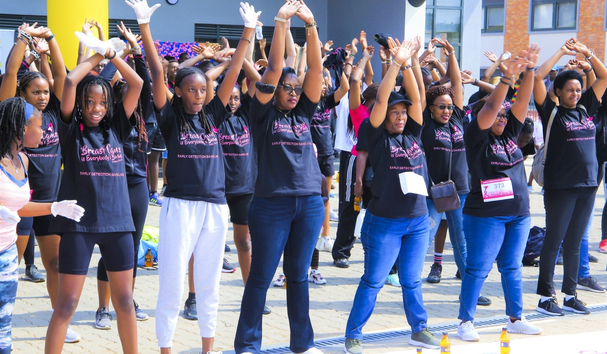 Participants during an awareness campaign on Breast Cancer in Kigali in October 2023. Craish Bahizi