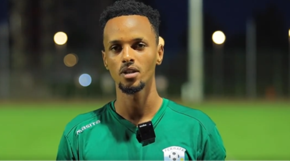 Gasogi United&#039;s Serge Kabanda speaks to media after his first training session in National Football team on Thursday. Courtesy