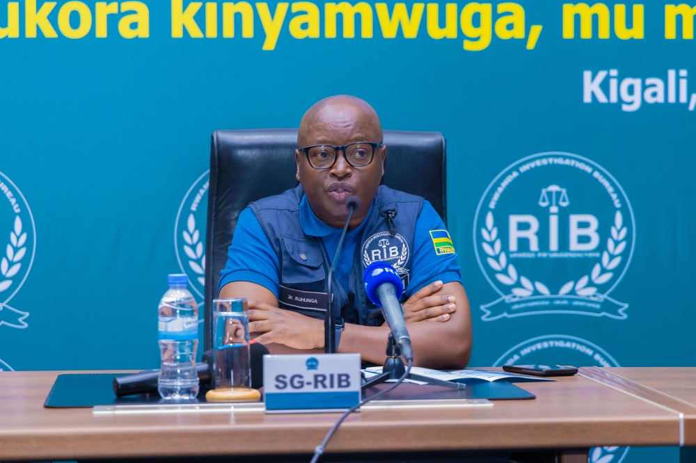 RIB Secretary General Jeannot Ruhunga speaks during the general assembly on Friday, October 4.