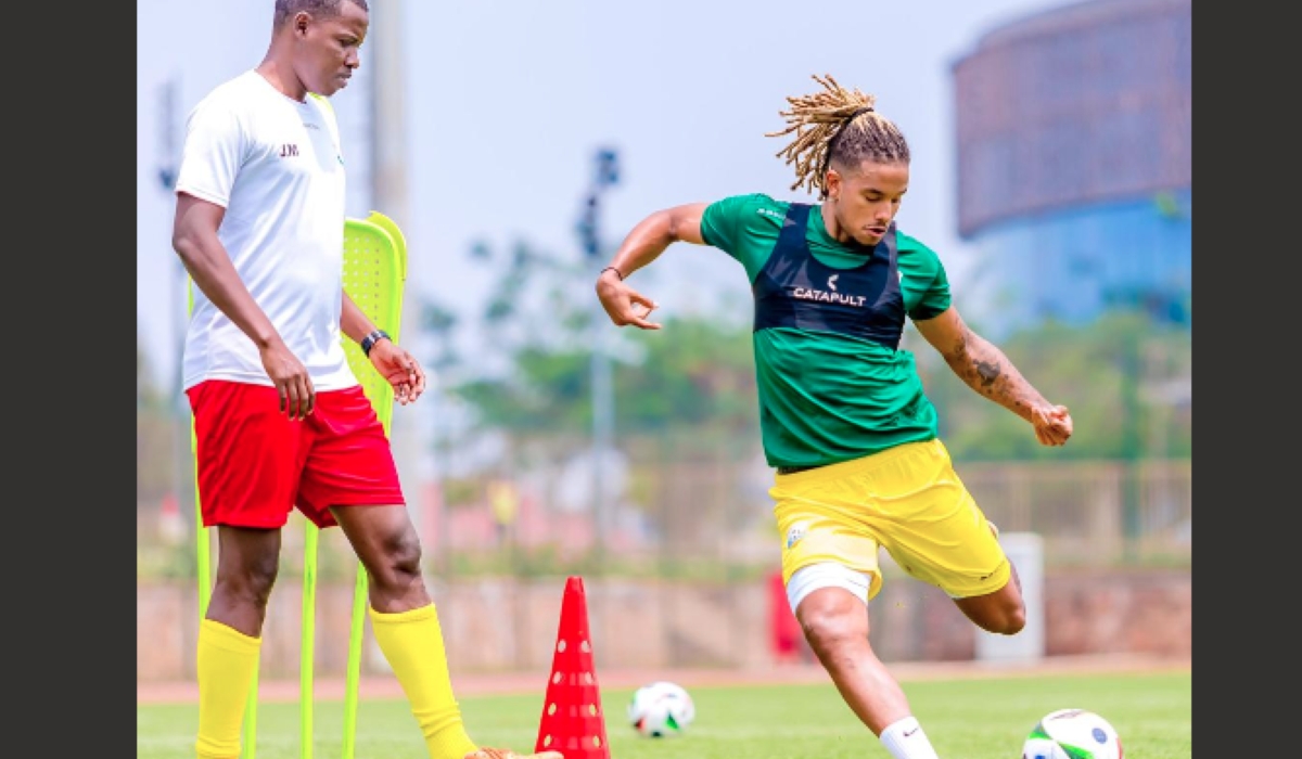 National football team new player Johan Marvin Kury during a training session at Amahoro training pitch on Thursday, October 3. Courtesy