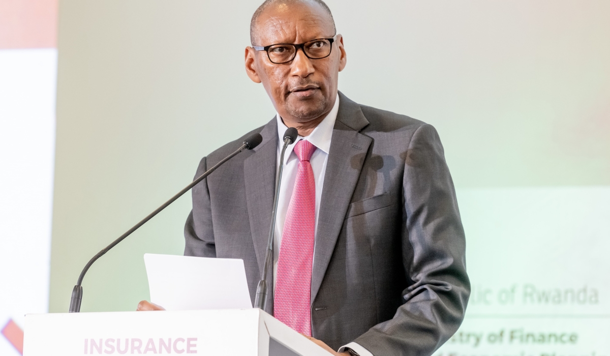 John Rwangombwa, Governor of the National Bank of Rwanda delivers his remarks during  Insurance Strategy Forum on Wednesday.