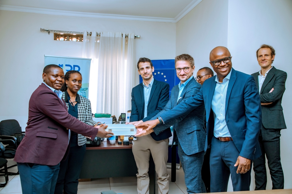 Officials during a handover of mining equipment to Rwanda on September 24, 2024. Courtesy