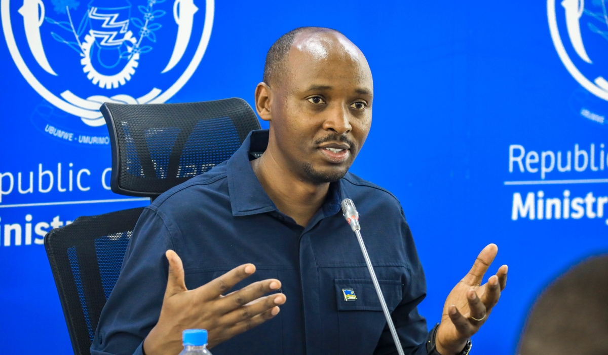 Minister of Health Dr Sabin Nsanzimana briefs journalists on Marburg situation in Kigali on Sunday, October 6. Photos by Craish Bahizi