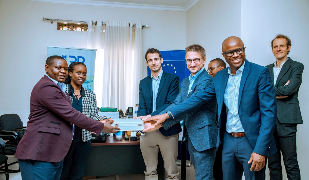 Officials during a handover of mining equipment to Rwanda on September 24, 2024. Courtesy