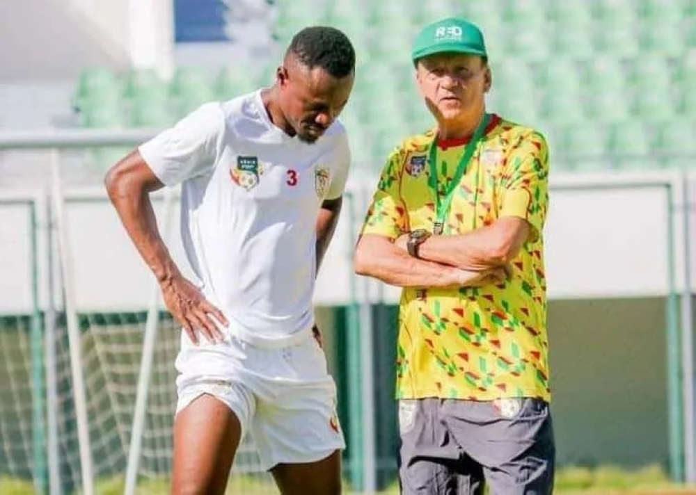 Benin head coach Gernot Rohr during a training session.