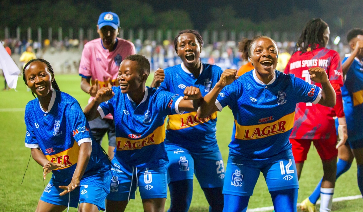 Rayon Sports Women FC  players celebrate the win during the 15-1 humiliating win over ES Mutunda WFC. Courtesy