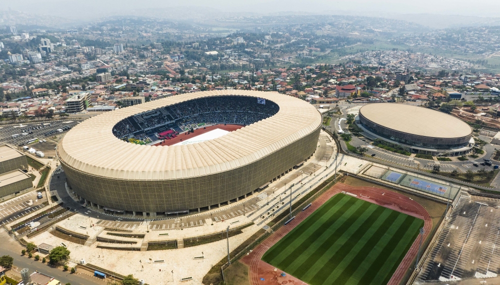 An aerial view of the revamped Amahoro Stadium in the Remera Sports Hub in Gasabo District, as seen on August 11. Landowners in the surrounding area have been given a two-month deadline to submit ‘housing redevelopment designs’ in order to obtain construction permits, to ensure that their properties align with the city’s master plan. Photo  Courtesy