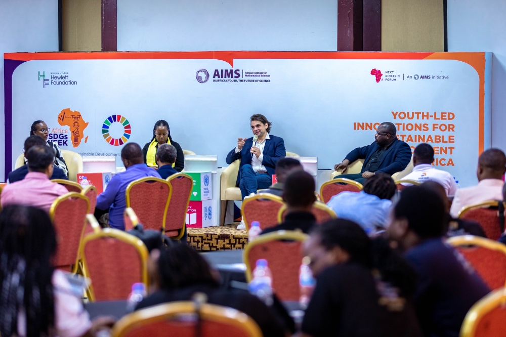 Panelists discuss during the event that marked the beginning of a groundbreaking initiative led by the Next Einstein Forum (NEF) and the African Institute for Mathematical Sciences. Craish Bahizi