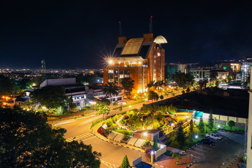 A night view of Kigali City in Nyarugenge District.