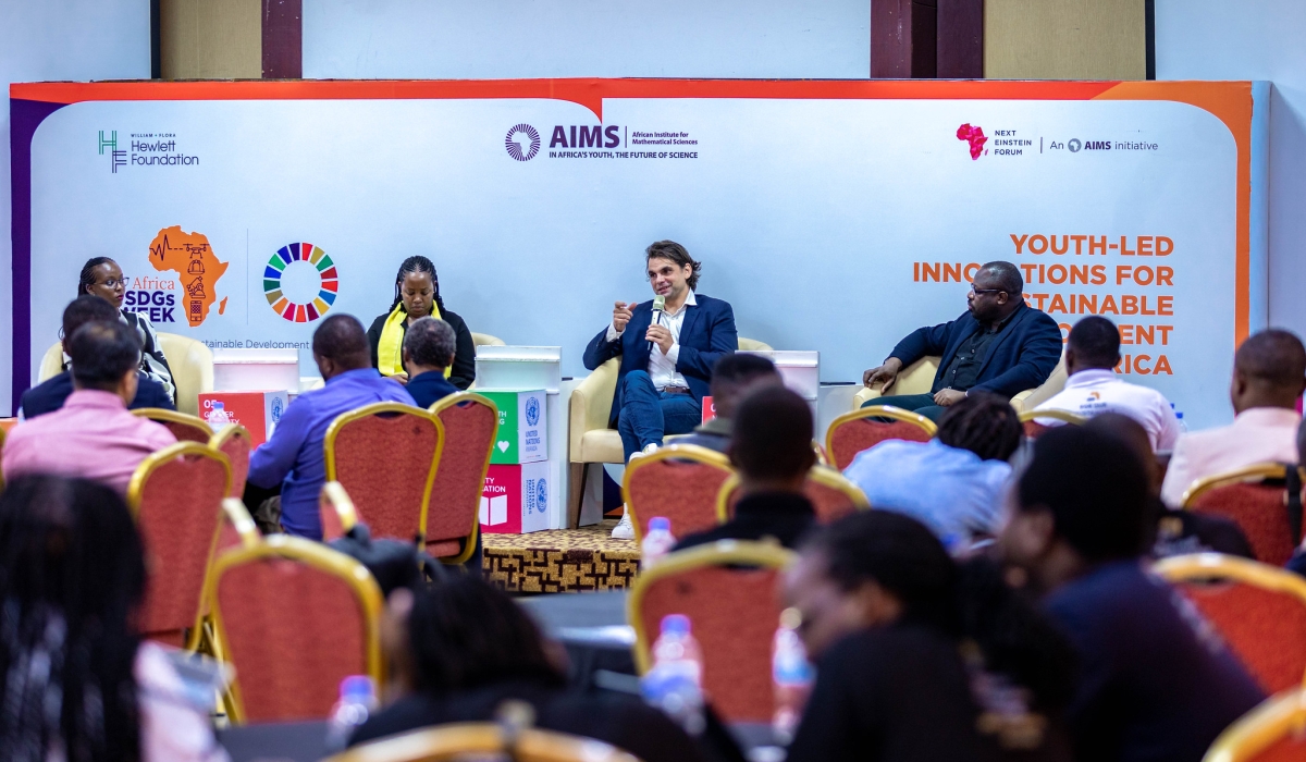 Panelists discuss during the event that marked the beginning of a groundbreaking initiative led by the Next Einstein Forum (NEF) and the African Institute for Mathematical Sciences. Craish Bahizi