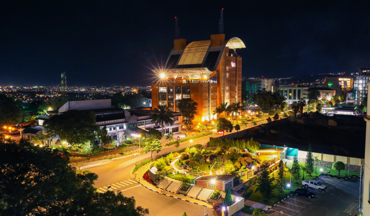 A night view of Kigali City in Nyarugenge District.