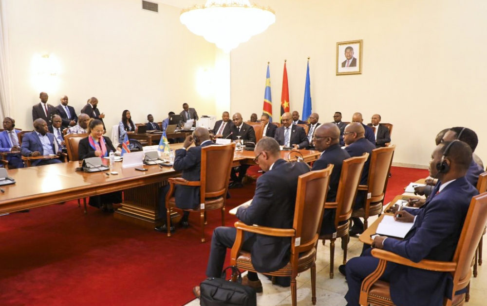 Rwanda and DR Congo ministers and delegations during the 2nd Ministerial Meeting on the Security and Peace Situation in the Eastern DRC,  in Luanda, Angola on July 31. Courtesy