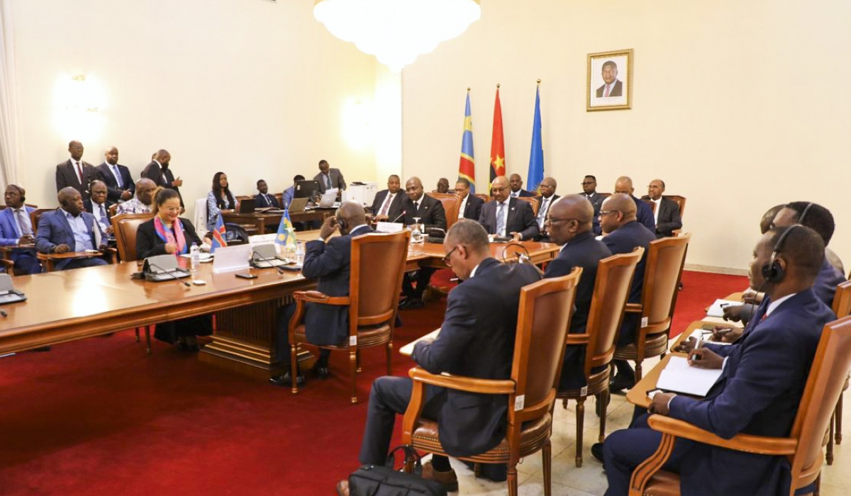 Rwanda and DR Congo ministers and delegations during the 2nd Ministerial Meeting on the Security and Peace Situation in the Eastern DRC,  in Luanda, Angola on July 31. Courtesy