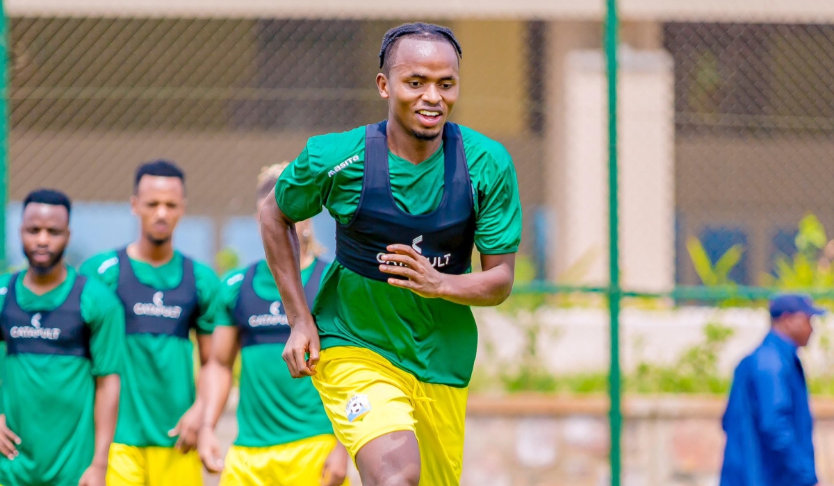 National team players during a training session. Rwanda have been paired against Djibouti in the first qualifying round of the 2025 African Nations Championship. Courtesy