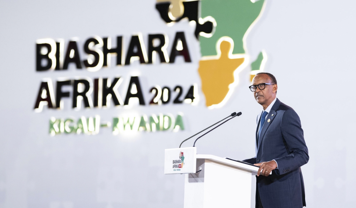 President Paul Kagame delivers his remarks at the official opening of Biashara Afrika 2024 in Kigali on Wednesday, October 9. Photo by Village Urugwiro