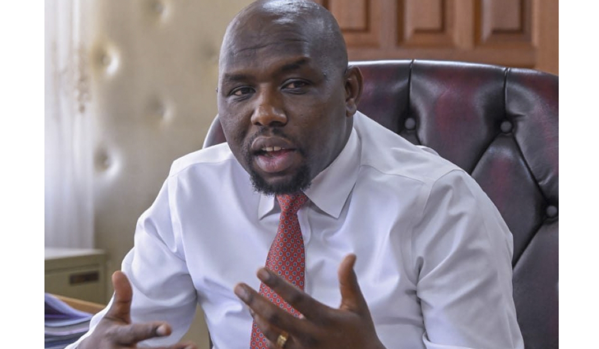 Kipchumba Murkomen addresses journalists in Nairobi.