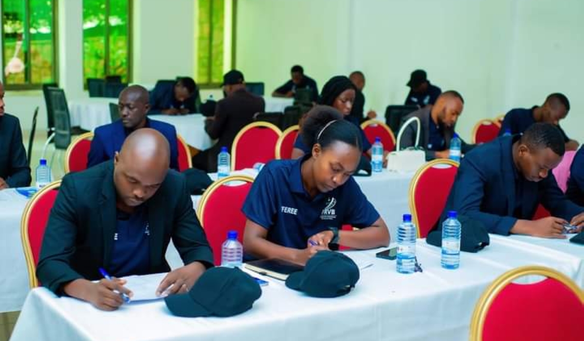 Rwanda’s volleyball referees during a two-day retreat aimed at sharpening their skills towards improved officiating ahead of the forthcoming 2024-2025 volleyball season