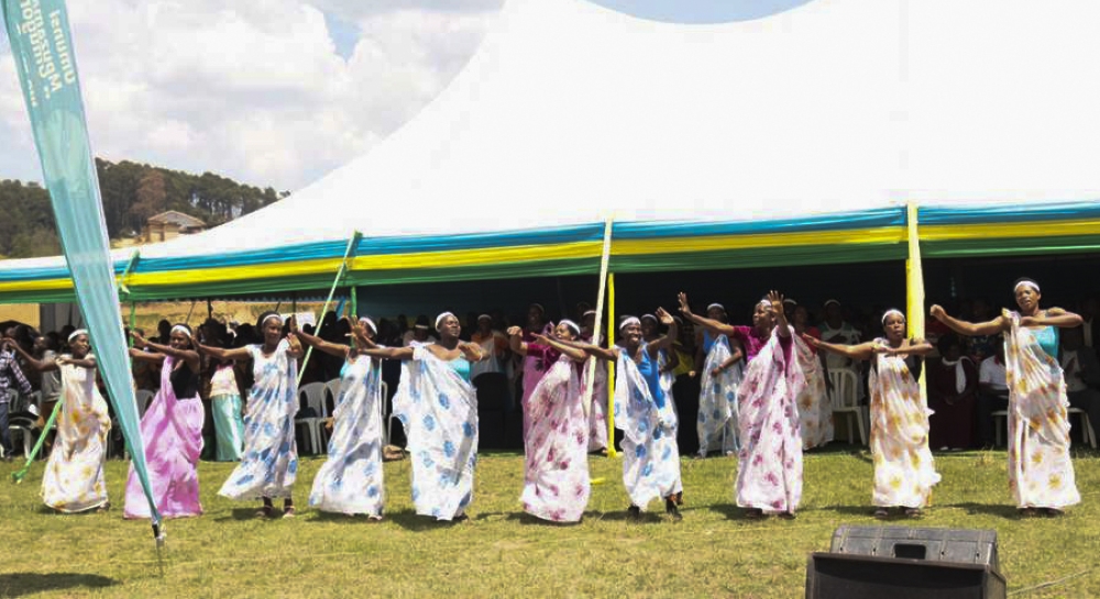 A traditional ballet performs during the celebration of International Day of Rural Women in Gatare Sector, in Nyamagabe District, on Tuesday, October 15.  All photos by Alice Umutesi