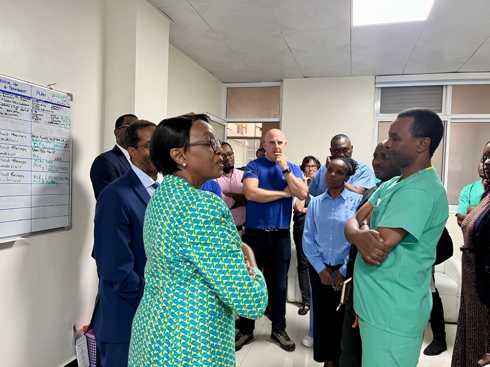 WHO Regional Director for Africa Dr Matshidiso Moeti visit Marburg outbreak response sites in Kigali on Wednesday, October 16. Courtesy