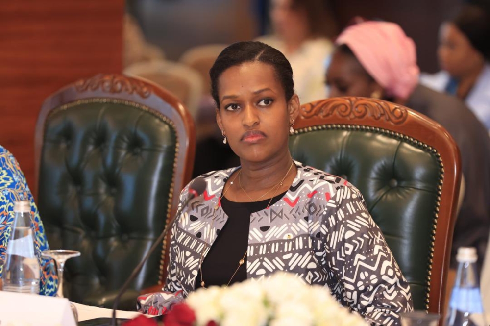 Sandrine Umutoni, the state minister for youth and arts during the ministerial roundtable on the Global Africa Creative Economy in Algeria. Courtesy