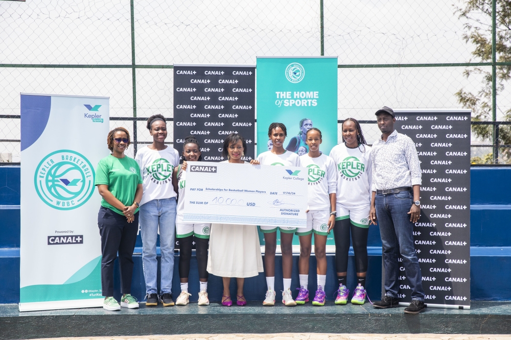 CANAL+ Rwanda awarded scholarships to five girls  to support their academic pursuit and athletic aspirations at Kepler on October 17. Emmanuel Dushimimana