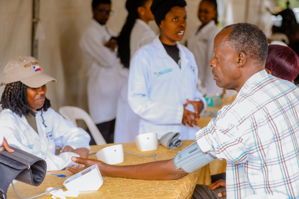 Residents undergo Noncommunicable diseases (NCDs) screening exercise during Kigali car free day. Craish Bahizi