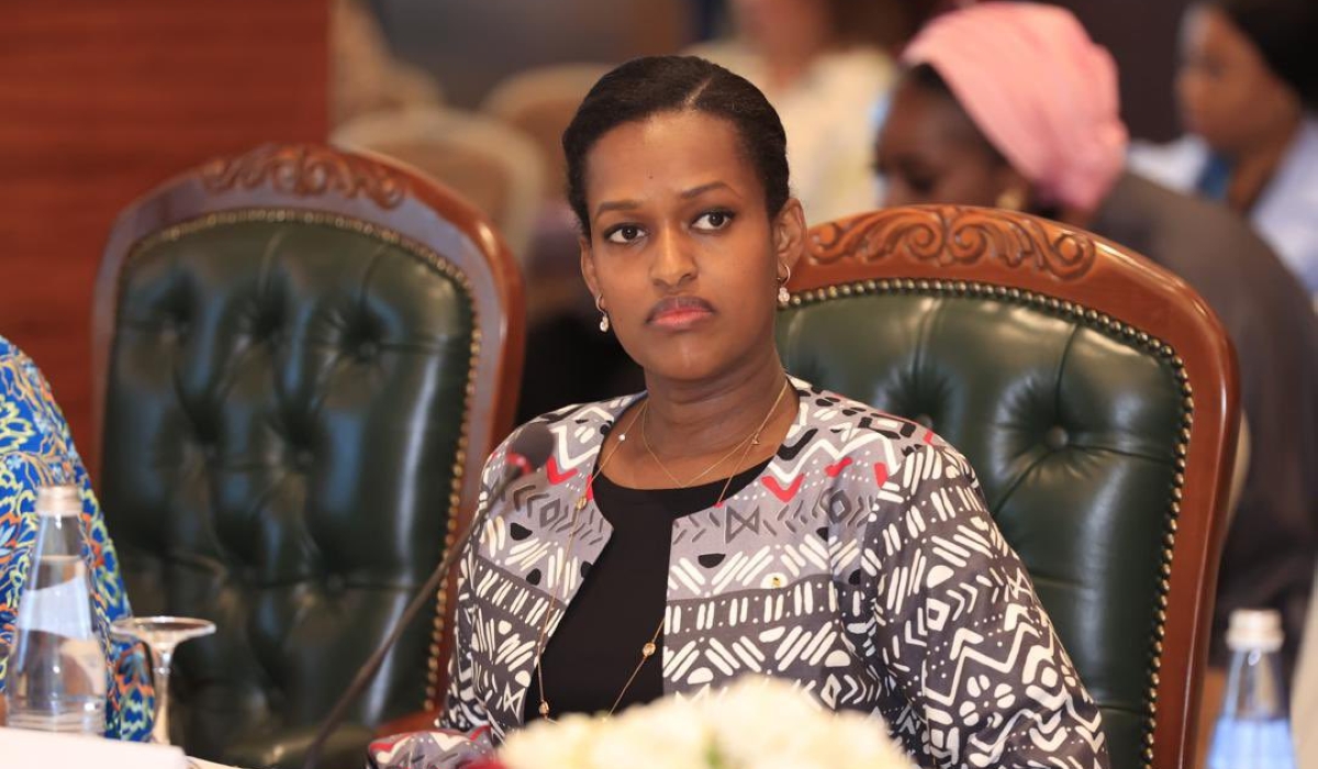 Sandrine Umutoni, the state minister for youth and arts during the ministerial roundtable on the Global Africa Creative Economy in Algeria. Courtesy