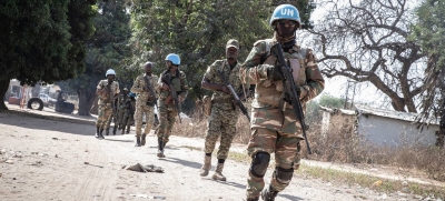 MINUSCA peacekeepers on patrol in rural Central African Republic