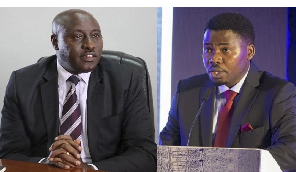 Former Governor Emmanuel Gasana (left) and former State Minister Edouard Bamporiki have been pardoned by President Kagame. Courtesy