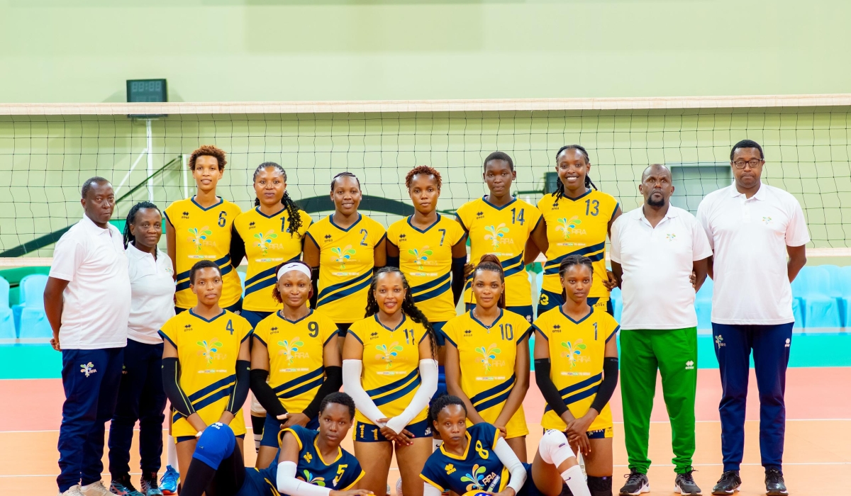 RRA volleyball women&#039;s team before beating Polica BC 3-0 on Saturday.