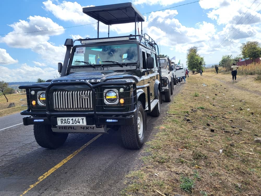 Ndahiro&#039;s Land Rover in Arusha , Rwandan off-road enthusiast  travelled from Kigali to Arusha with three friends to witness this historic event. 