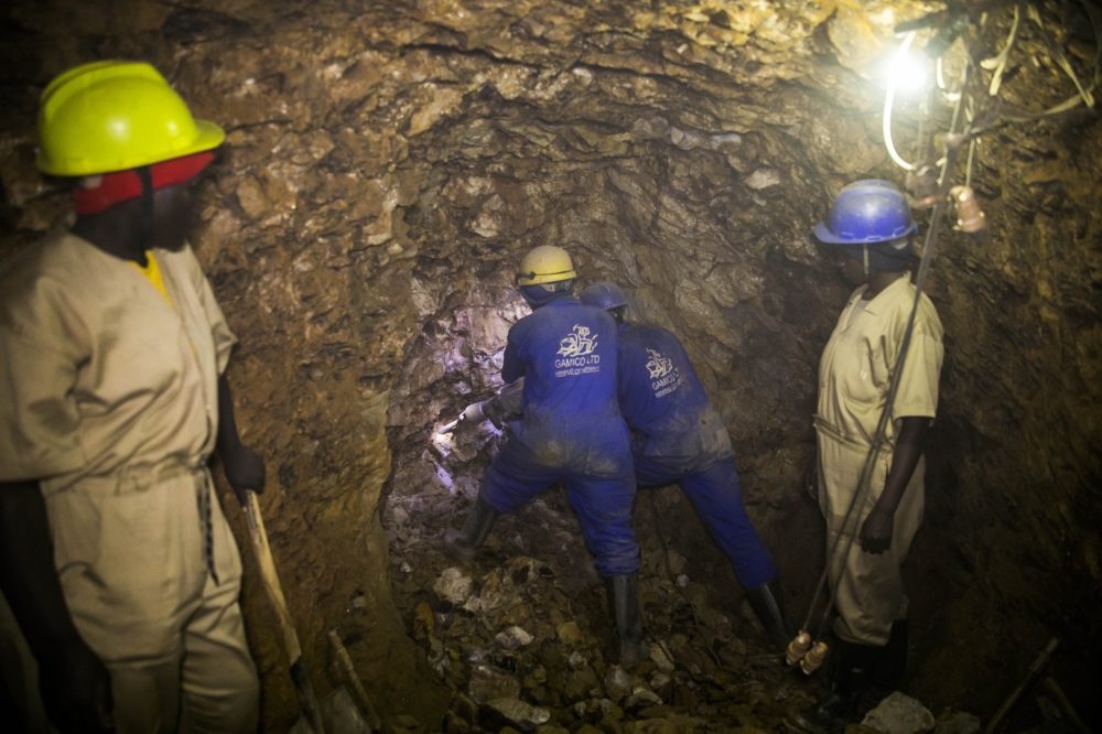 Miners on duty at Mageragere mining site in Nyarugenge District. Olivier Mugwiza