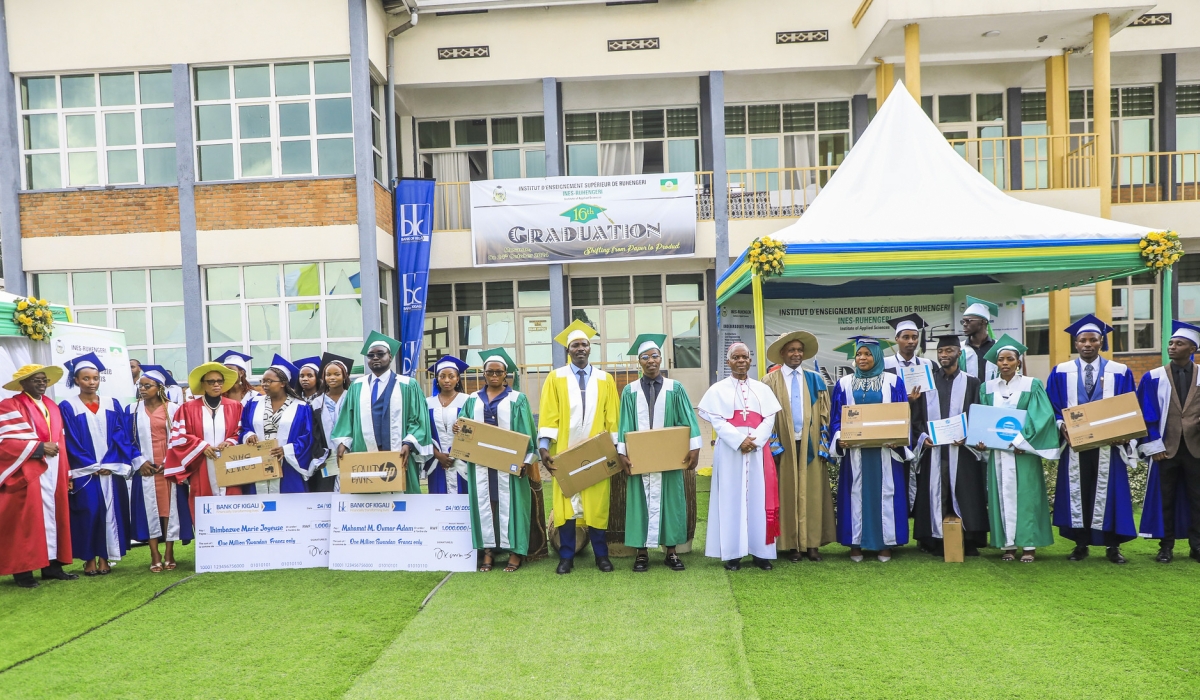 Best performers were awarded computers at the graduation event in Musanze on Thursday, October 24